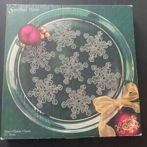 Indiana Glass Snowflake Platter 13" Clear Glass
Holiday Serving Plate